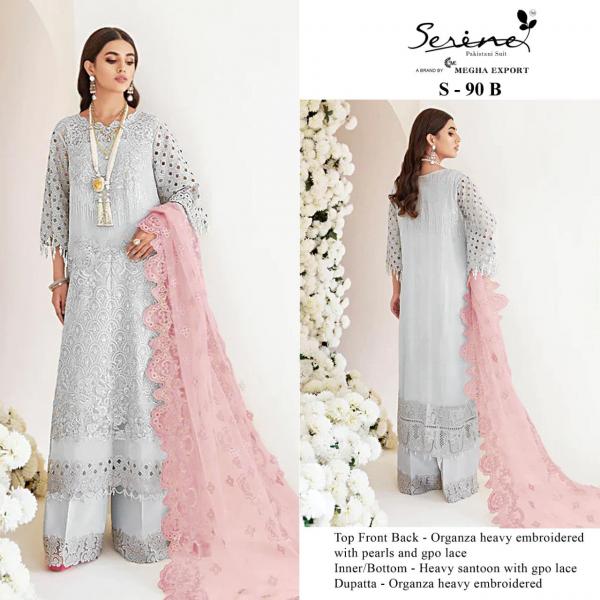 Serene S 90 Embroidery  organza Pakistani Salwar Kameez